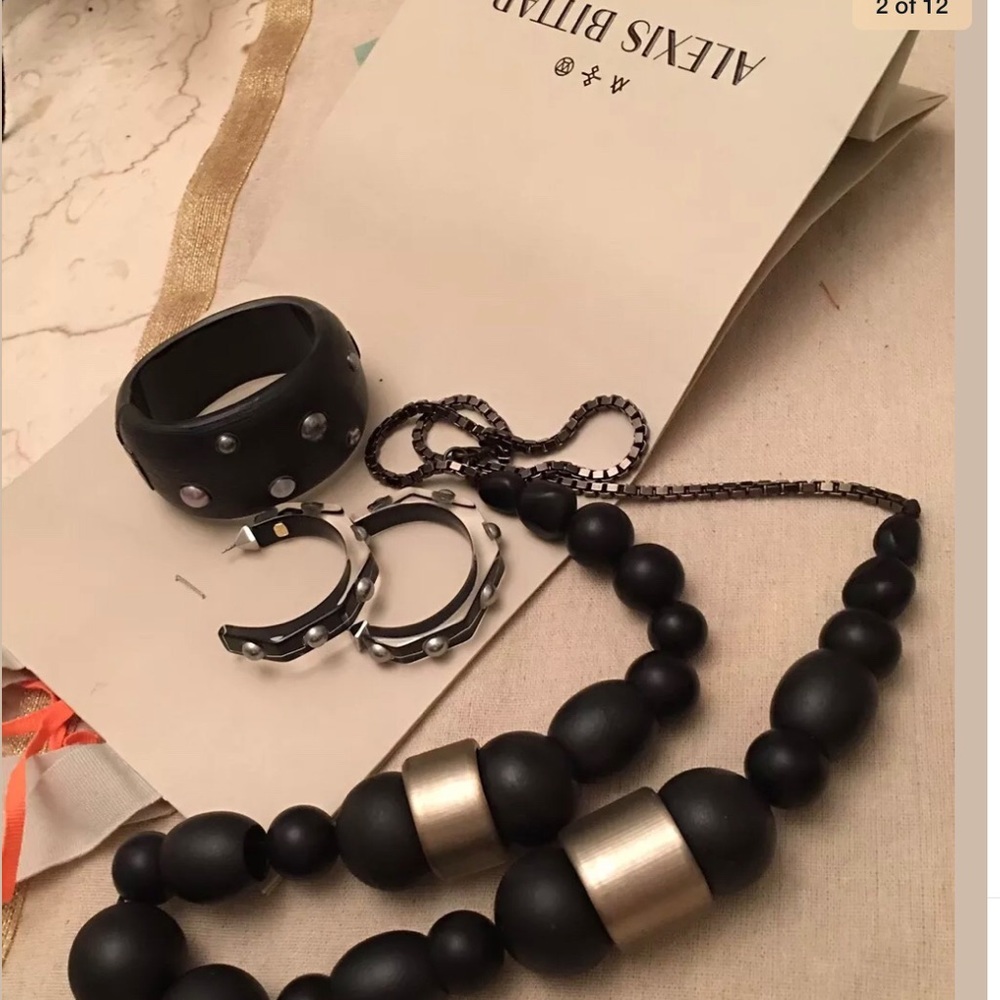Alexis Bittar gorgeous set black and silver color with box dust & shopping bag